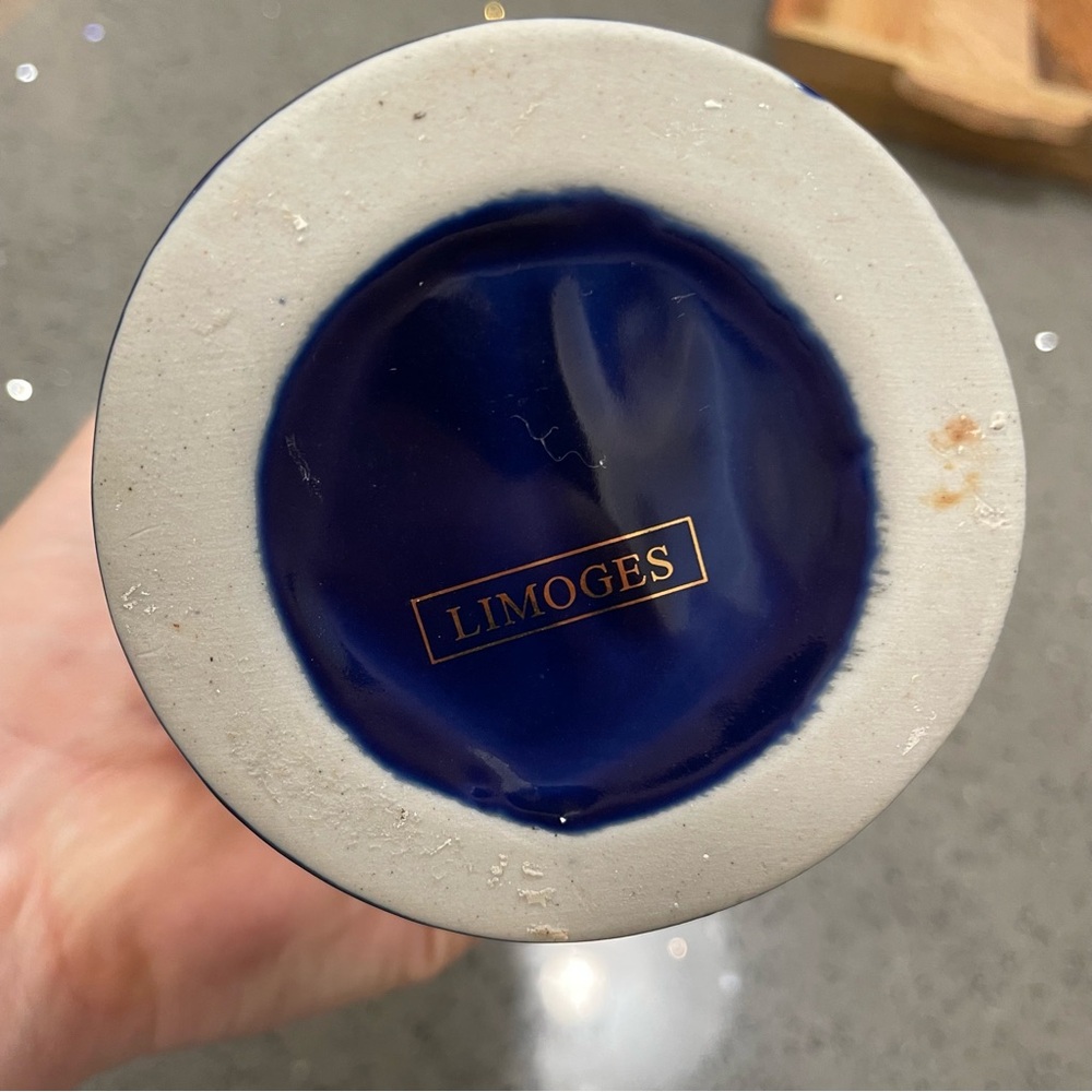 Limoges Royal Blue and Gold Accent Vase - Picture 12 of 12